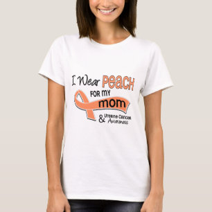 I Wear Peach 42 Mum Uterine Cancer T-Shirt