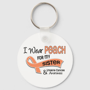 I Wear Peach 42 Sister Uterine Cancer Key Ring