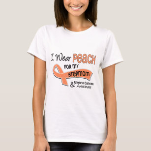 I Wear Peach 42 Stepmom Uterine Cancer T-Shirt