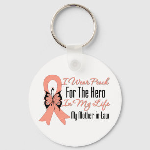 I Wear Peach For The Hero My Life, Mother in Law Key Ring