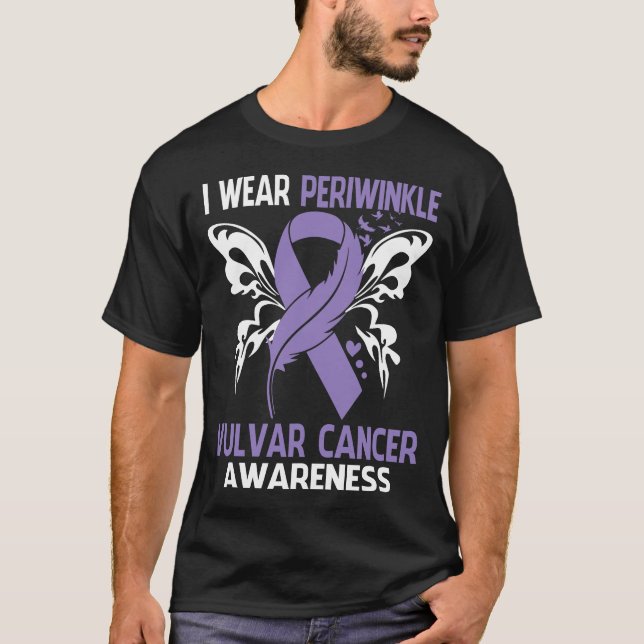 I Wear Periwinkle For VULVAR CANCER Awareness T-Shirt (Front)