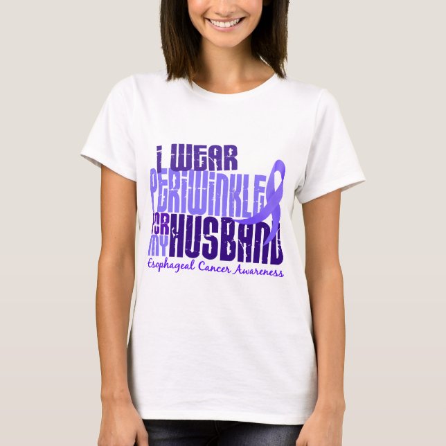 I Wear Periwinkle Husband 6.4 Oesophageal Cancer T-Shirt (Front)