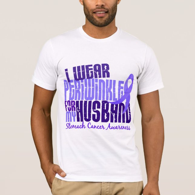 I Wear Periwinkle Husband 6.4 Stomach Cancer T-Shirt (Front)