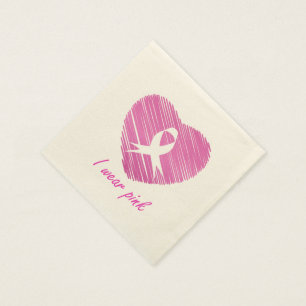 I wear Pink- A breast cancer awareness symbol Napkin