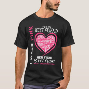I Wear Pink Best Friend Breast Cancer Awareness He T-Shirt