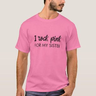 I Wear Pink Custom Name Cancer Awareness Support T-Shirt