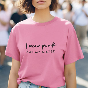 I Wear Pink Custom Name Cancer Support T-Shirt