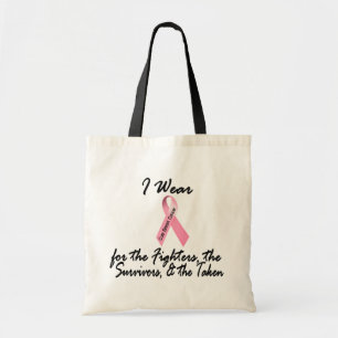 I Wear Pink Fighters Survivors Taken 1 Breast Canc Tote Bag