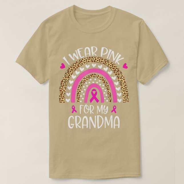 I Wear Pink For Grandma Breast Cancer Month Suppor T-Shirt (Design Front)