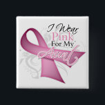 I Wear Pink For My Aunt Breast Cancer Awareness 15 Cm Square Badge<br><div class="desc">Ideal for National Breast Cancer Awareness Month,  awareness walks,  team support events and any occasion to wear and express your support.</div>