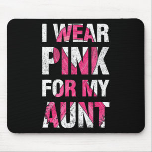 I Wear Pink For My Aunt Breast Cancer Survivor Rib Mouse Pad