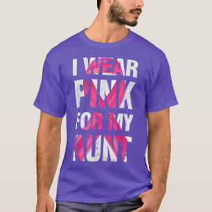 I Wear Pink For My Aunt Breast Cancer Survivor Rib T-Shirt