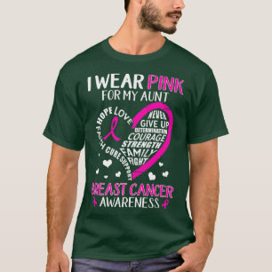 I Wear Pink For My Aunt Heart Breast Cancer Faith T-Shirt