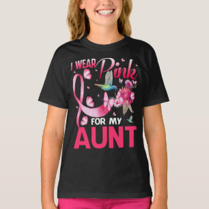 I Wear Pink For My Aunt Hummingbird Breast Cancer T-Shirt