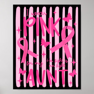 I Wear Pink For My Aunt Pink Ribbon Poster