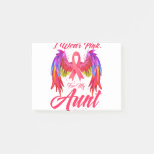 I Wear Pink For My Aunt Wings Breast Cancer Post-it Notes