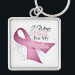 I Wear Pink For My Daughter Breast Cancer Key Ring<br><div class="desc">Ideal for National Breast Cancer Awareness Month,  awareness walks,  team support events and any occasion to wear and express your support.</div>