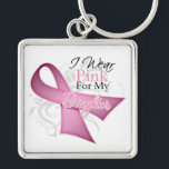 I Wear Pink For My Daughter Breast Cancer Key Ring<br><div class="desc">Ideal for National Breast Cancer Awareness Month,  awareness walks,  team support events and any occasion to wear and express your support.</div>