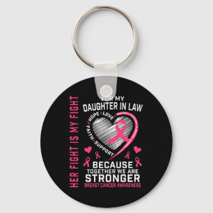 I Wear Pink For My Daughter In Law Breast Cancer H Key Ring