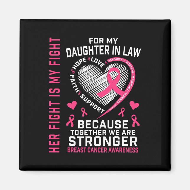 I Wear Pink For My Daughter In Law Breast Cancer H Magnet (Front)