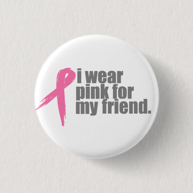 I Wear Pink for My Friend 3 Cm Round Badge (Front)