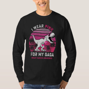I Wear Pink For My Gaga Rex Dinosaur Ribbon Toddle T-Shirt
