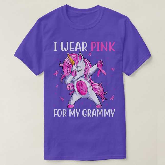 I Wear Pink For My Grammy Breast Cancer Awareness  T-Shirt (Design Front)