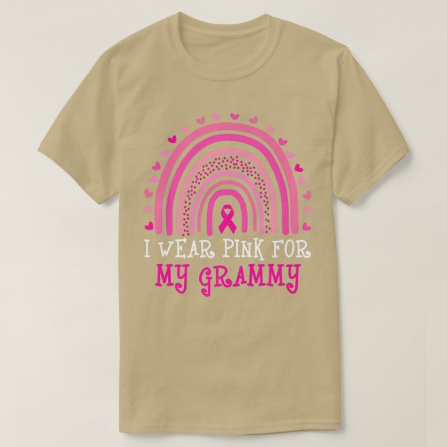 I Wear Pink For My Grammy Breast Cancer Pink Heart T-Shirt (Design Front)