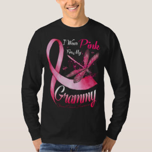 I Wear Pink For My Grammy Dragonfly Pink Ribbon Br T-Shirt