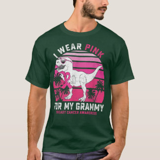 I Wear Pink For My Grammy T Rex Dinosaur Ribbon To T-Shirt