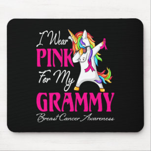 I Wear Pink For My Grammy Unicorn Breast Cancer Aw Mouse Pad