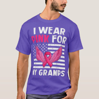 I Wear Pink For My Gramps Pink Ribbon Breast Cance T-Shirt