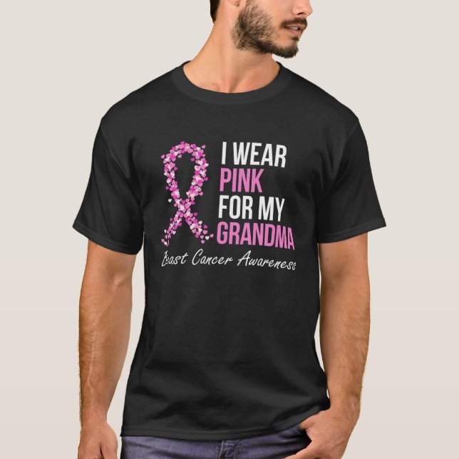 I Wear Pink For My Grandma Breast Cancer Awareness T-Shirt (Front)