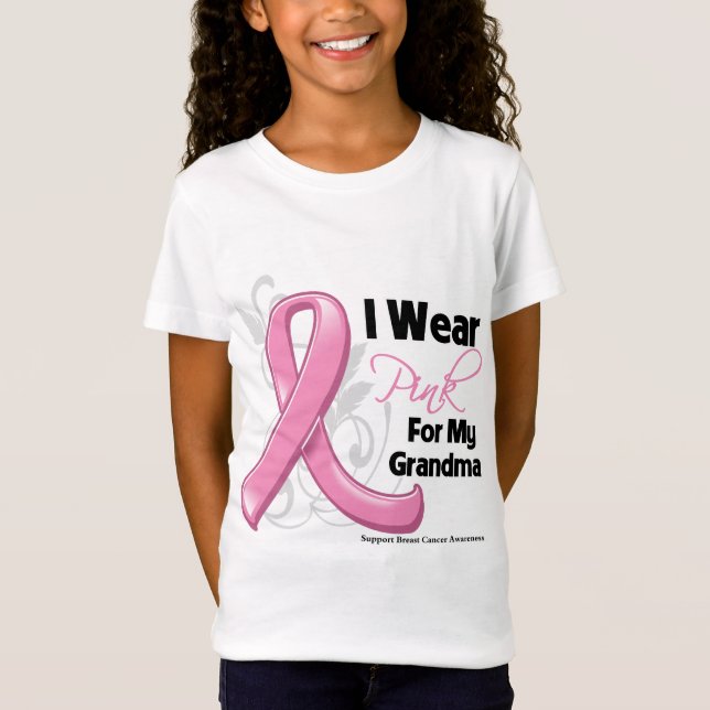 I Wear Pink For My Grandma - Breast Cancer T-Shirt (Front)