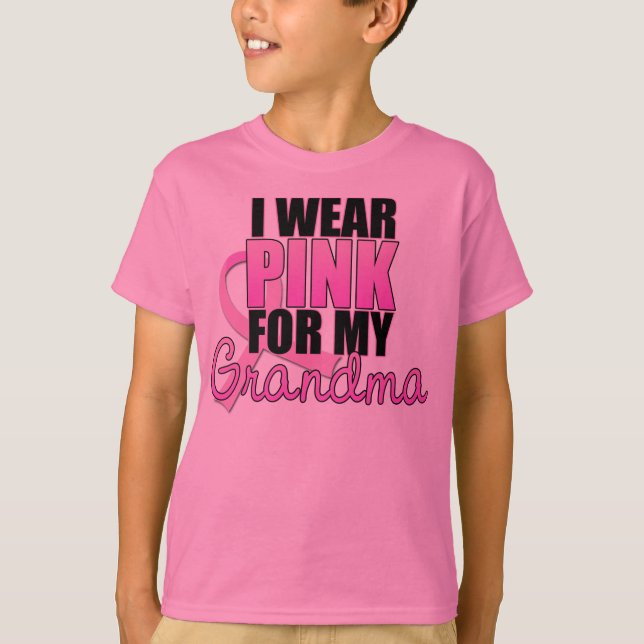 I Wear Pink for My Grandma - Breast Cancer T-Shirt (Front)
