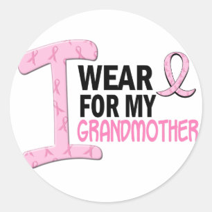 I Wear Pink For My Grandmother 21 BREAST CANCER Classic Round Sticker