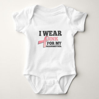 I WEAR PINK FOR MY GRANDMOTHER Breast Cancer Baby Bodysuit