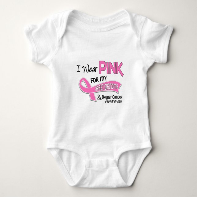 I Wear Pink For My Great Grandma 42 Breast Cancer Baby Bodysuit (Front)