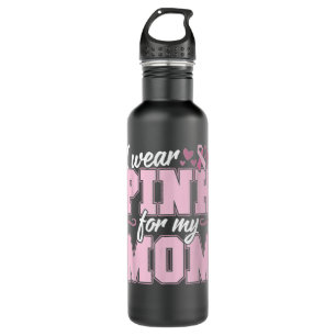 I Wear Pink for my Mom Breast Cancer Awareness Tee 710 Ml Water Bottle