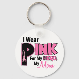 I Wear Pink For My Mum 19 BREAST CANCER Key Ring