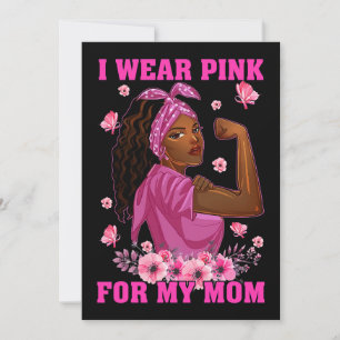 I Wear Pink For My Mum Breast Cancer Awareness Bla Invitation