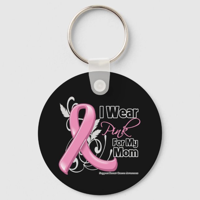 I Wear Pink For My Mum - Breast Cancer Awareness Key Ring (Front)