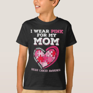 I Wear Pink For My Mum Breast Cancer Awareness Kid T-Shirt
