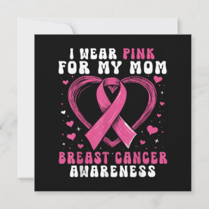 I Wear Pink For My Mum Breast Cancer Awareness Sup Thank You Card