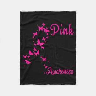 I Wear Pink for My Mum Breast Cancer Awareness Wom Fleece Blanket