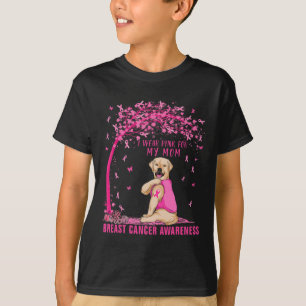 I Wear Pink For My Mum Labrador Dog Breast Cancer  T-Shirt