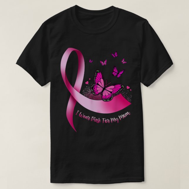 I Wear Pink For My Mum Pink Ribbon Cancer Breast A T-Shirt (Design Front)