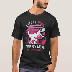 I Wear Pink For My Mum Rex Dinosaur Ribbon Toddler T-Shirt
