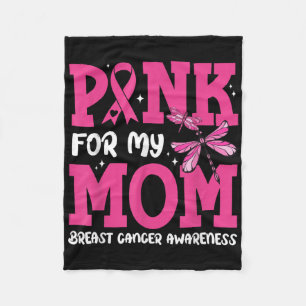 I Wear Pink For My Mum Support Breast Cancer Aware Fleece Blanket
