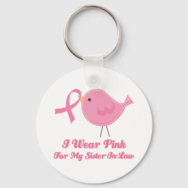 I Wear Pink For My Sister in Law Key Ring (Front)